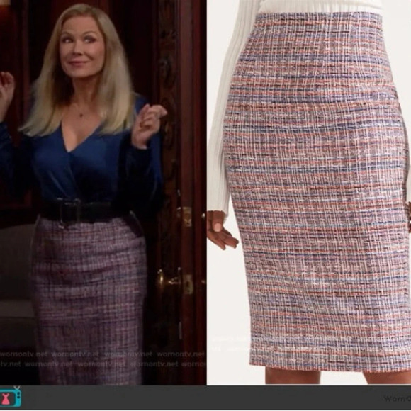Veronica Beard Dresses & Skirts - Veron­i­ca Beard Jo­da Mul­ti­col­ored Tweed Skirt Pink